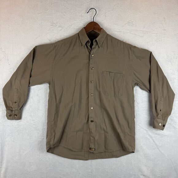Bruno Shirt Mens Medium Brown Long Sleeve Button Down Cotton Casual Washable - Picture 1 of 8